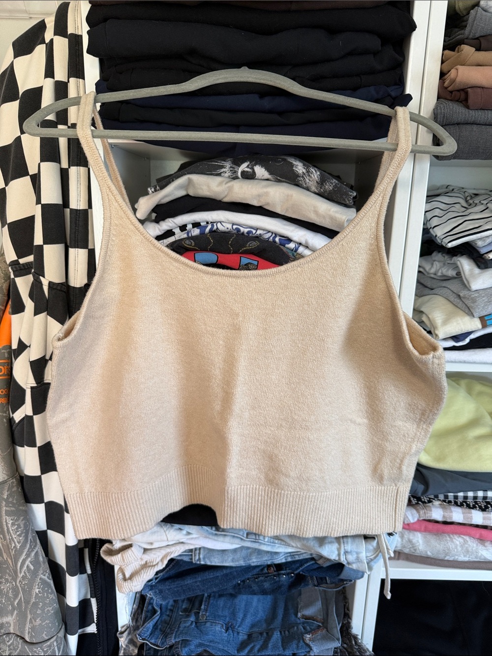 Old Navy Beige Knit Cropped Camisole